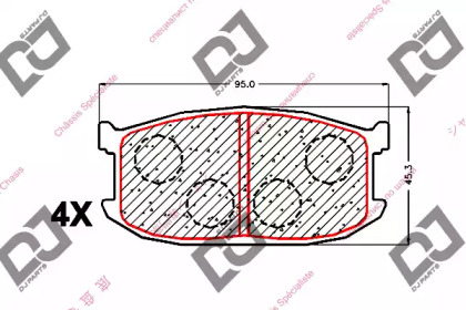 Комплект тормозных колодок DJ PARTS BP1657